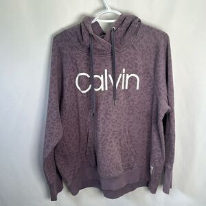 Womens Calvin Klein Performance cheetah hoodie sz XL